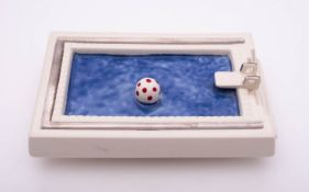 Arnold Chapkis for the Leo Bonassera pottery [Rye], a novelty ash tray, 16cm square,