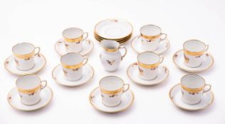 A Royal Copenhagen porcelain part coffee service comprising nine cans,