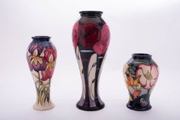 Three Moorcroft pottery vases,