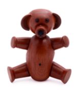 A Scandinavian turned and stained wood model of a bear, in the manner of Kay Bojersen (Danish,