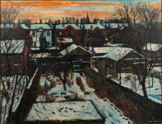 *James Neal (British 1918-2011) - 'Snow Avenue' - Oil on board - 58 x 75.5cm, 61 x 78.