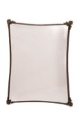 A metal framed rectangular wall mirror,
