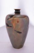 A Wilkinson's Oriflamme vase of shouldered oviform decorated with fish amongst weed on a lustrous