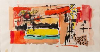 Ed Smith (American, 1923-1988) - Abstract composition in red,