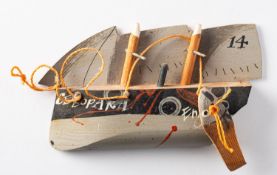 *John Maltby [1936-2020] a wood and mixed media model of the ship Cleopatra,15cm long,