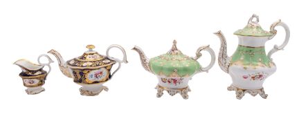 A group of three Samuel Alcock teapots a