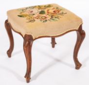 A mahogany and upholstered stool in 18th