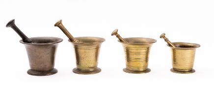 A bronze mortar, 18th century; of tapere