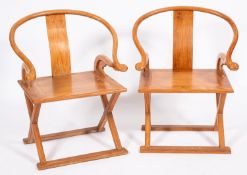 A pair of Chinese limed hardwood, probab