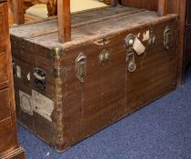 Wooden trunk.