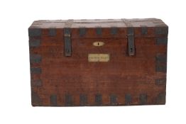 A substantial Victorian iron banded oak