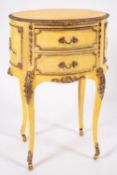 A French painted and parcel giltwood and