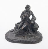A Continental patinated bronze model of