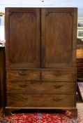 A George III mahogany linen press, circa