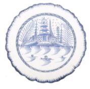 A large English blue and white pearlware