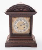 An Edwardian oak mantel clock, can be TA