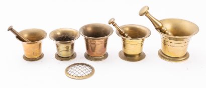 An English brass mortar, early 19th cent