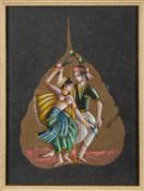 A set of six Indian leaf paintings, 20th