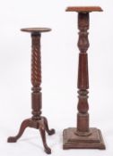 Two Victorian mahogany pedestals, second