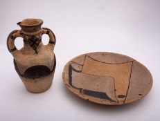 A stoneware studio pottery charger of ci