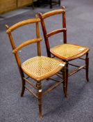 Two bentwood and canework side chairs. T