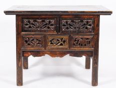 A Far Eastern black lacquered hardwood s