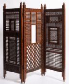 A North African stained wood mashrabiya