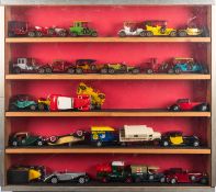 A collection of diecast vehicles in thre