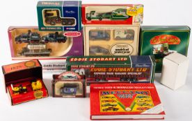 A collection of commercial diecast vehic