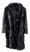 A Black fur coat., with black silk linin