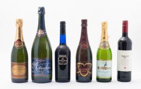 A collection of various bottles of Champ