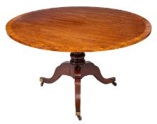 A Regency mahogany and inlaid circular breakfast table,