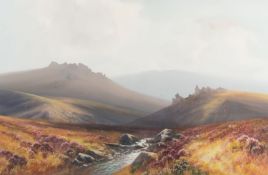 Reginald Daniel Sherrin (British,1891-1971) - A Moorland View - Gouache - 49.5 x 75cm, 77 x 102.