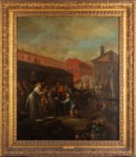 Attributed to Peter Angellis (French 1685 - 1734) Street Vendors in Covent Garden - Oil on canvas