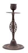A North American cast iron candlestick, by Russell & Erwin of New Britain, Conn.