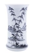 A Deborah Sears Isis delftware vase, late 20th century of waisted form,