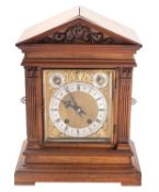 Winterhalder & Hofmeier, a German walnut quarter-chiming bracket clock