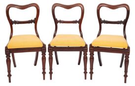 A set of six Regency rosewood side chairs,