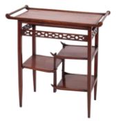 A Heals Edwardian mahogany afternoon tea table, of Anglo Japanese design,