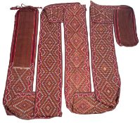 A Shah Sewan nomadic tent band, the brown field with a lozenge and geometric design in ivory,