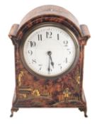 An Edwardian French Chinoiserie mantel clock the eight-day duration timepiece movement having a