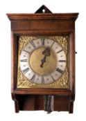 Job Greening, a mid-18th century West-country oak cased hooded wall clock the thirty-hour,