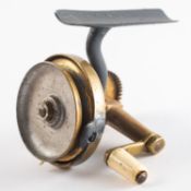A scratch built Spinet type threadline casting reel, of brass construction,