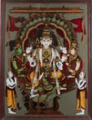 A group of eight South Indian Tanjore reverse paintings on glass,