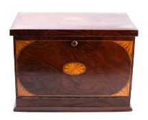 A fine Edwardian rosewood, satinwood and marquetry table top stationery and correspondence cabinet,