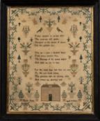 A George IV or William IV needlework sampler, the work of Mary Ford,