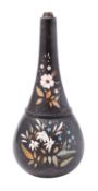 A Victorian Derbyshire hardstone inset 'Ashford marble' table lamp base,