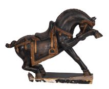 An Italian painted plaster model of a show horse,