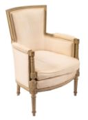 A painted wood and silk upholstered duchesse brisée in Regency style,