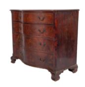 A George III mahogany serpentine front chest of drawers,